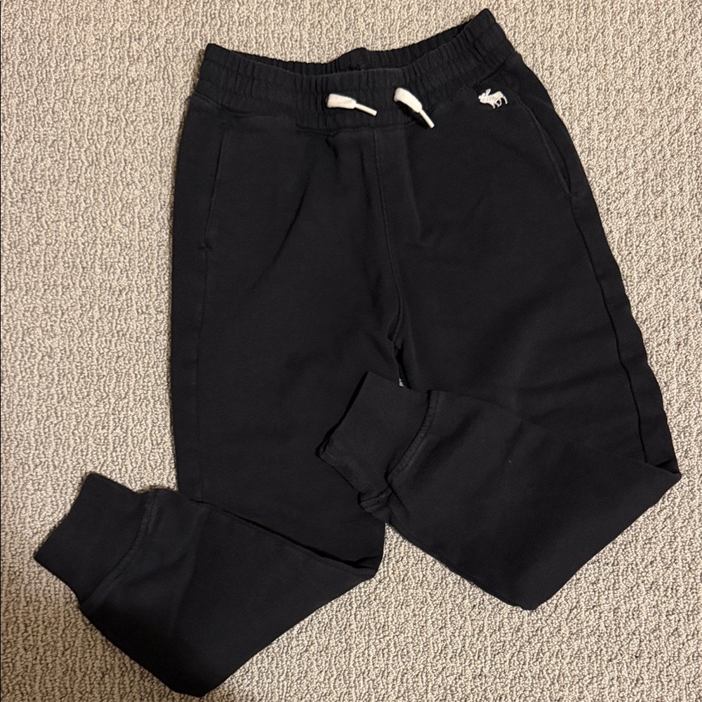 Abercrombie & Fitch Kids Black Sweat Joggers with White Drawstring